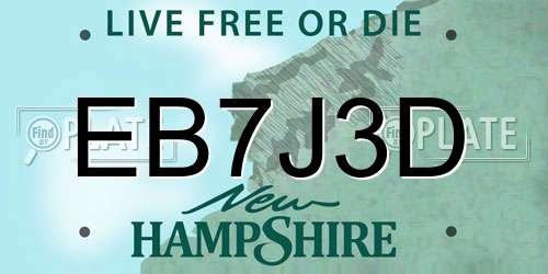 EB7J3D New Hampshire License Plate