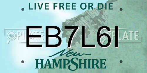 EB7L6I New Hampshire License Plate