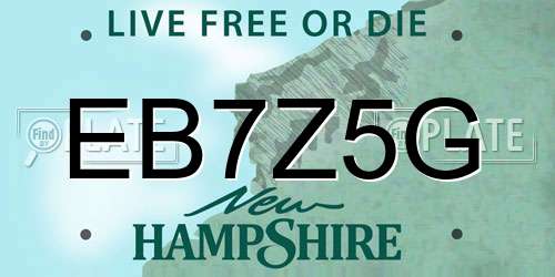 EB7Z5G New Hampshire License Plate