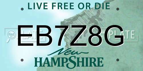 EB7Z8G New Hampshire License Plate