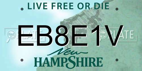 EB8E1V New Hampshire License Plate