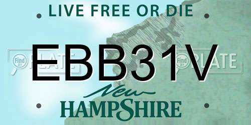 EBB31V New Hampshire License Plate