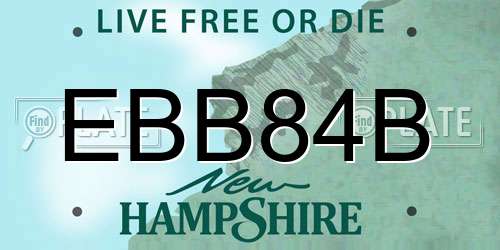 EBB84B New Hampshire License Plate