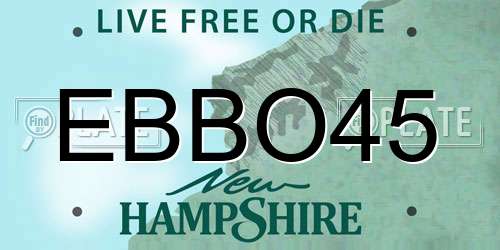 EBBO45 New Hampshire License Plate