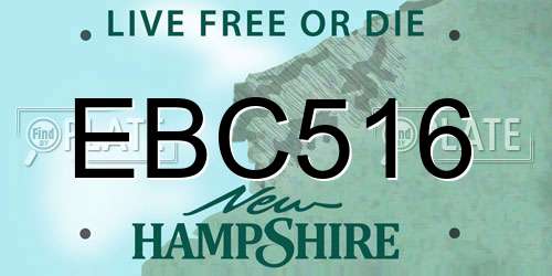 EBC516 New Hampshire License Plate