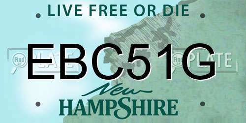 EBC51G New Hampshire License Plate