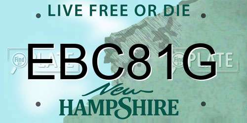 EBC81G New Hampshire License Plate