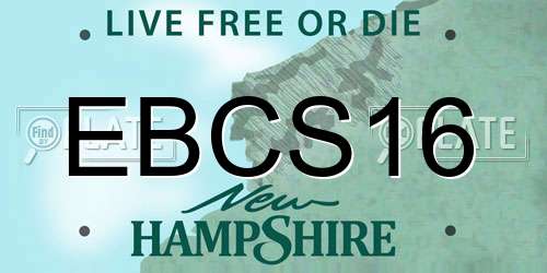 EBCS16 New Hampshire License Plate