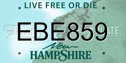 EBE859 New Hampshire License Plate