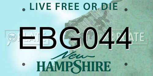 EBG044 New Hampshire License Plate