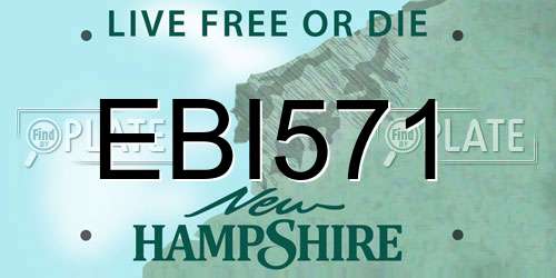 EBI571 New Hampshire License Plate