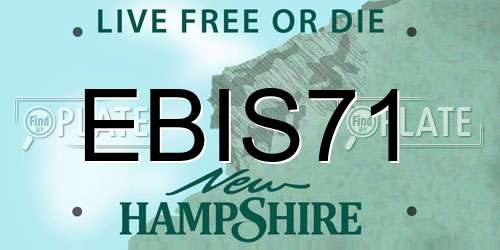 EBIS71 New Hampshire License Plate