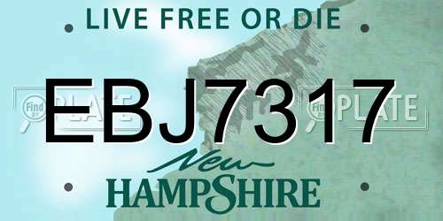 EBJ7317 New Hampshire License Plate