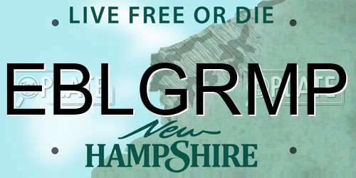 EBLGRMP New Hampshire License Plate