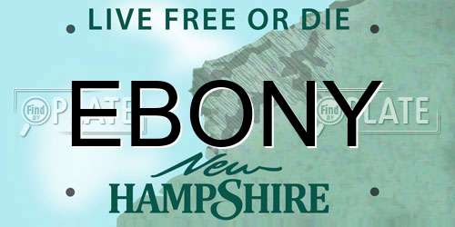 EBONY New Hampshire License Plate