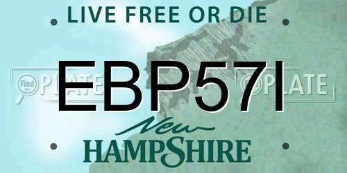 EBP57I New Hampshire License Plate