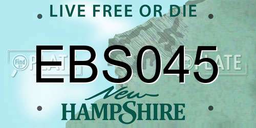 EBS045 New Hampshire License Plate