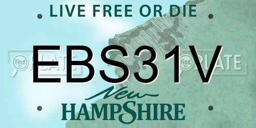 EBS31V New Hampshire License Plate