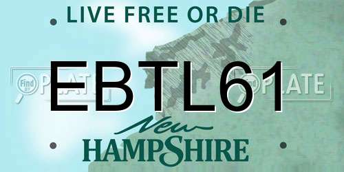 EBTL61 New Hampshire License Plate
