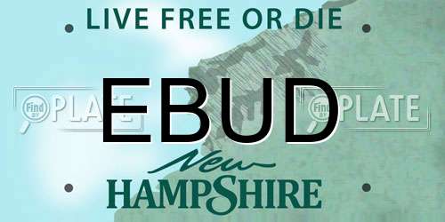 EBUD New Hampshire License Plate
