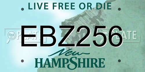 EBZ256 New Hampshire License Plate