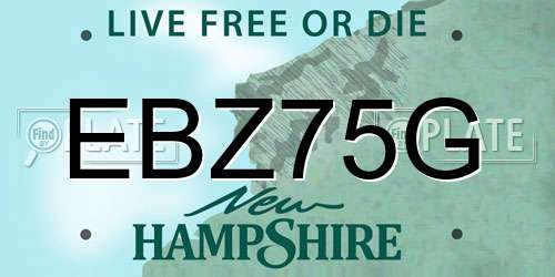 EBZ75G New Hampshire License Plate