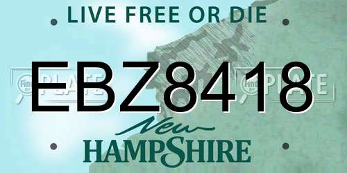 EBZ8418 New Hampshire License Plate
