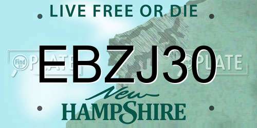 EBZJ30 New Hampshire License Plate
