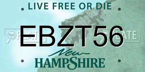 EBZT56 New Hampshire License Plate