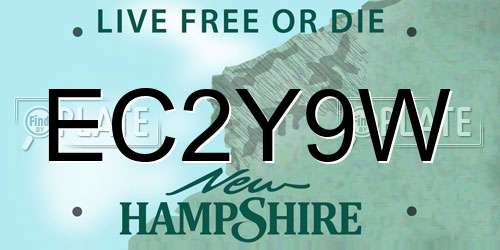EC2Y9W New Hampshire License Plate