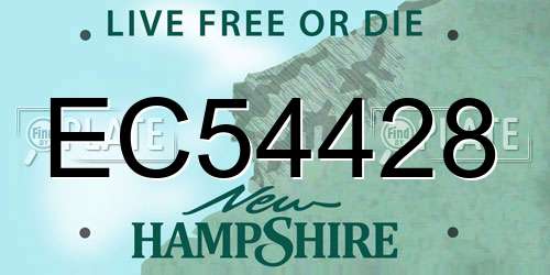 EC54428 New Hampshire License Plate