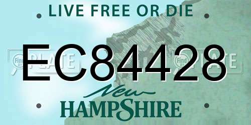 EC84428 New Hampshire License Plate