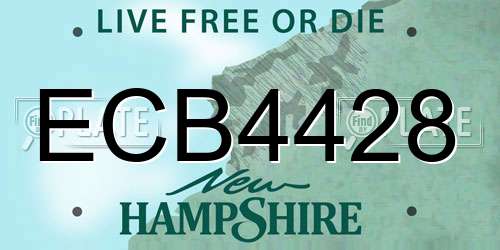 ECB4428 New Hampshire License Plate
