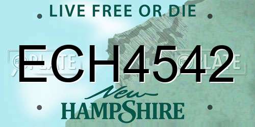 ECH4542 New Hampshire License Plate