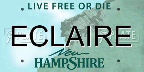 ECLAIRE New Hampshire License Plate
