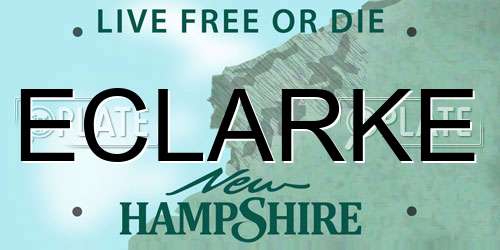 ECLARKE New Hampshire License Plate