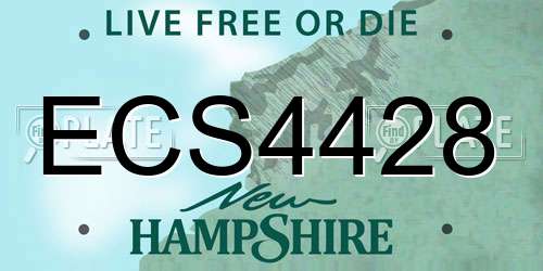 ECS4428 New Hampshire License Plate