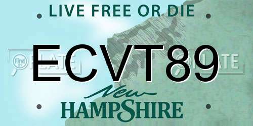 ECVT89 New Hampshire License Plate