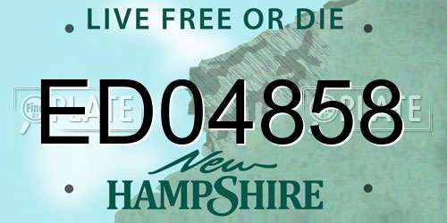 ED04858 New Hampshire License Plate