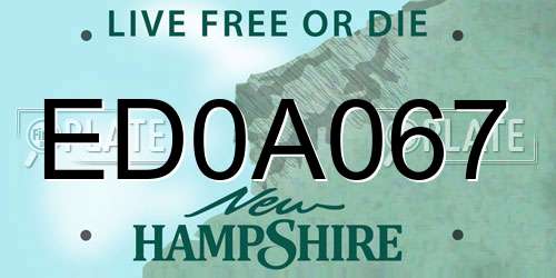 ED0A067 New Hampshire License Plate