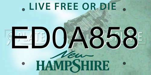 ED0A858 New Hampshire License Plate