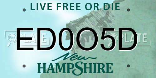 ED0O5D New Hampshire License Plate