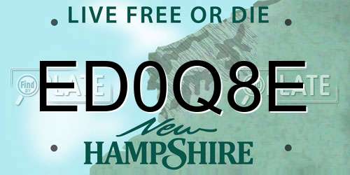 ED0Q8E New Hampshire License Plate