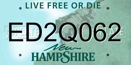 ED2Q062 New Hampshire License Plate