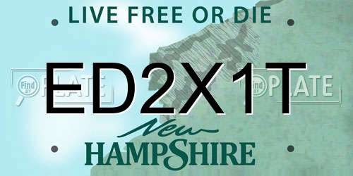 ED2X1T New Hampshire License Plate