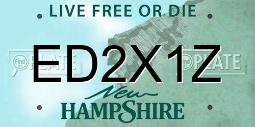 ED2X1Z New Hampshire License Plate