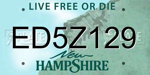 ED5Z129 New Hampshire License Plate
