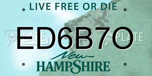 ED6B7O New Hampshire License Plate