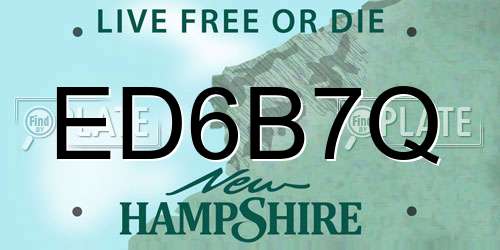 ED6B7Q New Hampshire License Plate