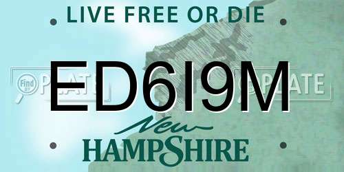 ED6I9M New Hampshire License Plate